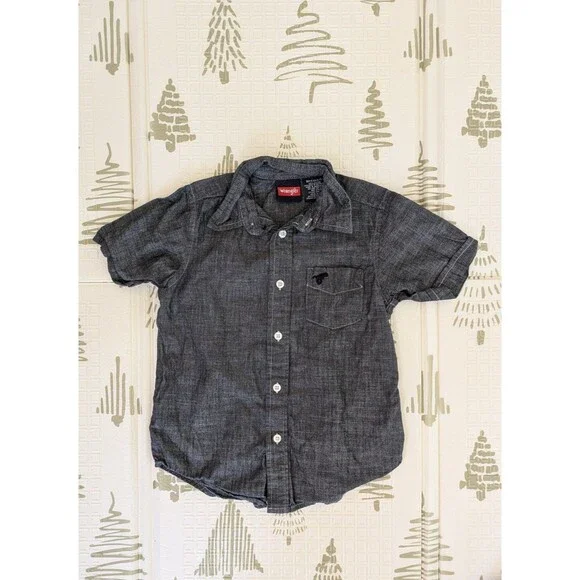 Boys 4T 5T Clothing Lot 7pc Tommy Hilfiger Wrangler H&M Cat & Jack Shirts Jeans - Picture 5 of 9